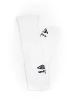Medias de fútbol Umbro para niños, color azul con logo de la marca en blanco.