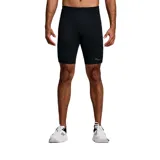 Calza corta de running Saucony Fortify de 9 pulgadas, color negro con logo reflectivo en el lateral.