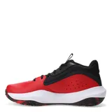 Championes de básquet Under Armour Lockdown 7, color rojo con detalles en negro y blanco. Presentan el logo de la marca en el lateral y la inscripción "LD7" en el tobillo.