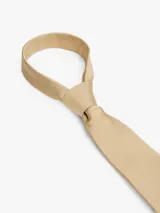 Corbata color beige de pura seda con tejido texturizado.