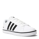 Championes Adidas VS Pace 2.0 blancos con detalles en negro, confeccionados en cuero sintético, con las tres tiras características de la marca en los laterales y suela de goma.