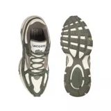 Championes Lacoste Upper color verde oliva, gris y blanco.