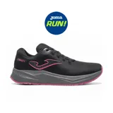 Championes de running Joma modelo Neon Lady, color negro con entresuela gris y detalles en fucsia. Confeccionados con malla técnica transpirable y suela de caucho.