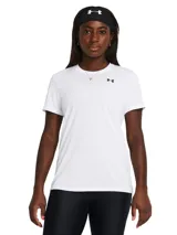 Remera deportiva Under Armour de corte holgado, manga corta y cuello redondo. Confeccionada en tejido técnico de secado rápido con tecnología de control de olores y logo de la marca estampado en el pecho.