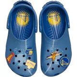 Zuecos Crocs Classic Clog con diseño alusivo al equipo de baloncesto NBA Golden State Warriors.