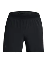Short deportivo negro para hombre, marca Under Armour, modelo Launch Pro 5. Liviano, elástico y con forro interior.