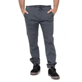 Pantalón jogger gris con cintura elástica ajustable con cordón, bolsillos laterales y puños elásticos.