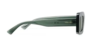 Gafas de sol oversized cuadradas color verde oliva, con lentes polarizadas verdes y montura de bio-based G850.
