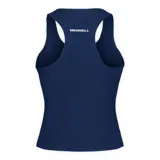 Musculosa deportiva de color azul marino, con diseño de espalda estilo nadadora y ajuste al cuerpo.