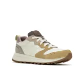 Championes Merrell Alpine 83 Sneaker Sport, con diseño retro en tonos crema, beige y gris. Confeccionados con una combinación de gamuza y tela, cuentan con entresuela de espuma EVA para mayor estabilidad y suela de goma resistente.