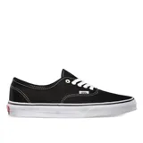 Championes Vans Authentic de lona color negro con suela de goma blanca.