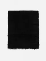 Pashmina de tejido texturado con diseño de espiga y bordes desflecados.