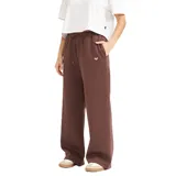 Pantalon tipo jogger de corte ancho, color marrón, con cintura elástica ajustable mediante cordón y pequeño logo bordado en la parte frontal.