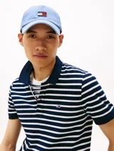 Gorra de béisbol celeste de algodón con logo de Tommy Jeans bordado en el frente.