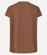 Remera manga corta de microfibra color marrón, de escote redondo y calce cómodo, marca Get Over.