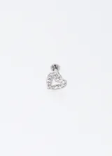 Piercing de acero quirúrgico hipoalergénico con forma de corazón, adornado con zirconias.
