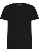 Remera de cuello en V Tommy Hilfiger, confeccionada en algodón, con manga corta y logo de la marca bordado en el pecho.