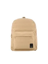 Mochila acolchada de diseño quilting, con compartimento principal con cierre, bolsillo frontal con cierre y aplique con logo de la marca.