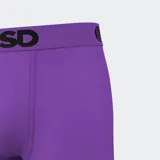 Calzoncillos tipo bóxer color violeta con pretina elástica con logo PSD en negro.