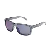 Lentes de sol unisex MDQ modelo Morea, con marco rectangular transparente color gris y lentes espejados con filtro UV.