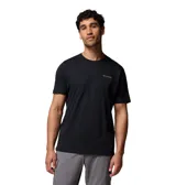 Remera de manga corta Columbia, color negro, con cuello redondo y logo de la marca estampado en pequeño en el pecho.