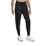 Pantalon deportivo Under Armour de corte ajustado, color negro, con cintura elástica con cordón de ajuste, bolsillos laterales y puños elásticos en los tobillos. Presenta el logo de la marca en la pierna derecha.