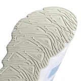 Championes de running Adidas modelo Switch Move, color blanco con detalles en celeste pastel. Presentan capellada de malla técnica transpirable, entresuela de EVA para amortiguación y suela Adiwear de alta resistencia.