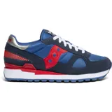 Championes Saucony Shadow Original, color azul con detalles en rojo y blanco.