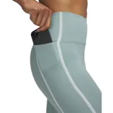 Calza deportiva de tiro alto Under Armour Meridian, color verde menta con detalle de ribete lateral en color blanco. Presenta diseño ajustado, bolsillos laterales y largo al tobillo.