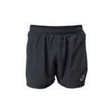 Short deportivo Asics de hombre, color negro, con logo reflectivo y cintura elástica con cordón ajustable. Incluye calzoncillo interior, bolsillo interno y aberturas laterales.
