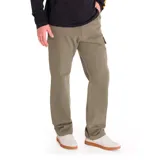 Pantalón de hombre Caterpillar, color verde oliva, corte recto, con bolsillos laterales tipo cargo, bolsillos traseros con solapa y bragueta con cierre de cremallera y botón. Confeccionado en tejido de sarga de algodón.