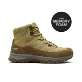 Bota de trekking Hi-Tec modelo Cailin, color beige y marrón, con diseño de caña media, cordones reforzados y suela de goma con relieve para mayor tracción. Cuenta con tecnología Memory Foam en la plantilla para mayor comodidad.