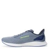Championes New Balance DynaSoft Lowky RC, color gris con detalles en azul marino, amarillo y verde flúor.
