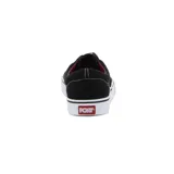 Championes Pony Soho Canvas negros con interior rojo y suela blanca.