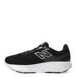 Championes de running New Balance modelo Fresh Foam 520, color negro con detalles en rosa dorado (rose gold) en el logo 'N' y entresuela blanca con tecnología Fresh Foam.
