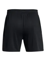 Short deportivo Under Armour de malla, color negro, con cintura elástica y logo de la marca en el lateral.
