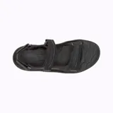 Sandalia de senderismo Merrell modelo Huntington Sport, color negro, con empeine sintético impermeable, forro de neopreno y sistema de cierre con tiras de velcro. Cuenta con entresuela de espuma EVA y tecnología Air Cushion en el talón para mayor absorción de impactos y estabilidad.