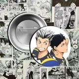Pin metálico con ilustración de Hinata y Kageyama de Haikyu!