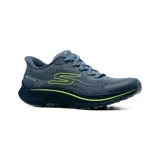 Championes deportivos Skechers Slip-ins Go Run Consistent 2.0 Lockhart, color azul con detalles en verde lima. Confeccionados con parte superior de tejido circular, amortiguación ULTRA LIGHT y tecnología Hands Free Slip-ins para un ajuste fácil sin manos.