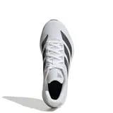 Championes de running Adidas Duramo Rc2, color blanco con las tres tiras características en gris oscuro y suela gris.