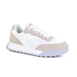 Championes Hi-Tec Lim D24, de estilo casual y deportivo, con capellada de cuero sintético azul marino, detalles en blanco y gris, y suela de goma color caramelo.