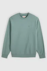 Buzo Levi's de cuello redondo, color verde, con calce relajado y pequeño logo bordado en el pecho.