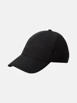 Gorra de béisbol negra con visera curva y logotipo de Calvin Klein bordado en el frente.