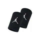 Par de muñequeras deportivas negras con logo Jordan Jumpman bordado en blanco.