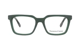 Armazón para lentes Nazareno Corsini modelo 0151, de diseño rectangular con marco grueso en color verde mate.