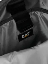 Bolso bandolera Cat modelo Ryan, color negro con estampado geométrico sutil. Cuenta con compartimento principal con cierre, bolsillo frontal con cremallera, bolsillo trasero con velcro y detalle de logo de la marca en el frente.