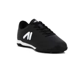 Championes de futbol Austral modelo Teen, color negro con detalles en blanco. Presentan un diseño deportivo con suela apta para césped sintético y logo de la marca en el lateral.