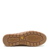 Zapatos Caterpillar Flexion Slip On de hombre, color beige, con diseño sin cordones, elásticos laterales para mayor comodidad, suela de goma estructurada y detalle de la marca en el lateral.