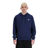 Canguro azul marino de felpa francesa con capucha, mangas largas y logo de New Balance bordado en blanco en el pecho.