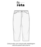 Pantalón recto de sarga color beige, con cierre frontal de botones y cinturón integrado con hebilla carey.